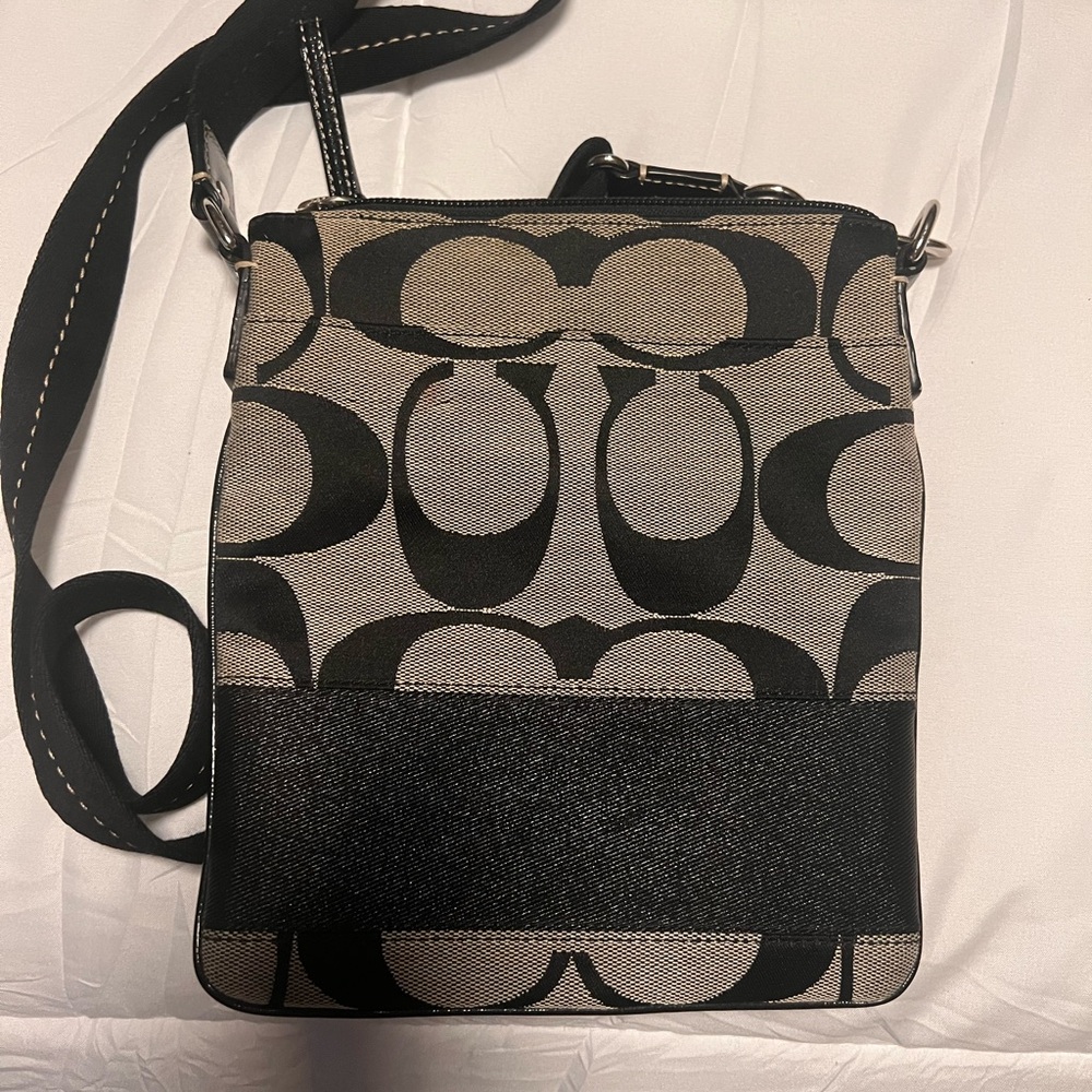 Coach Black and Tan Crossbody Bag